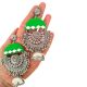 Green Oxidized Heavy Long Jhumka With Ghungroos